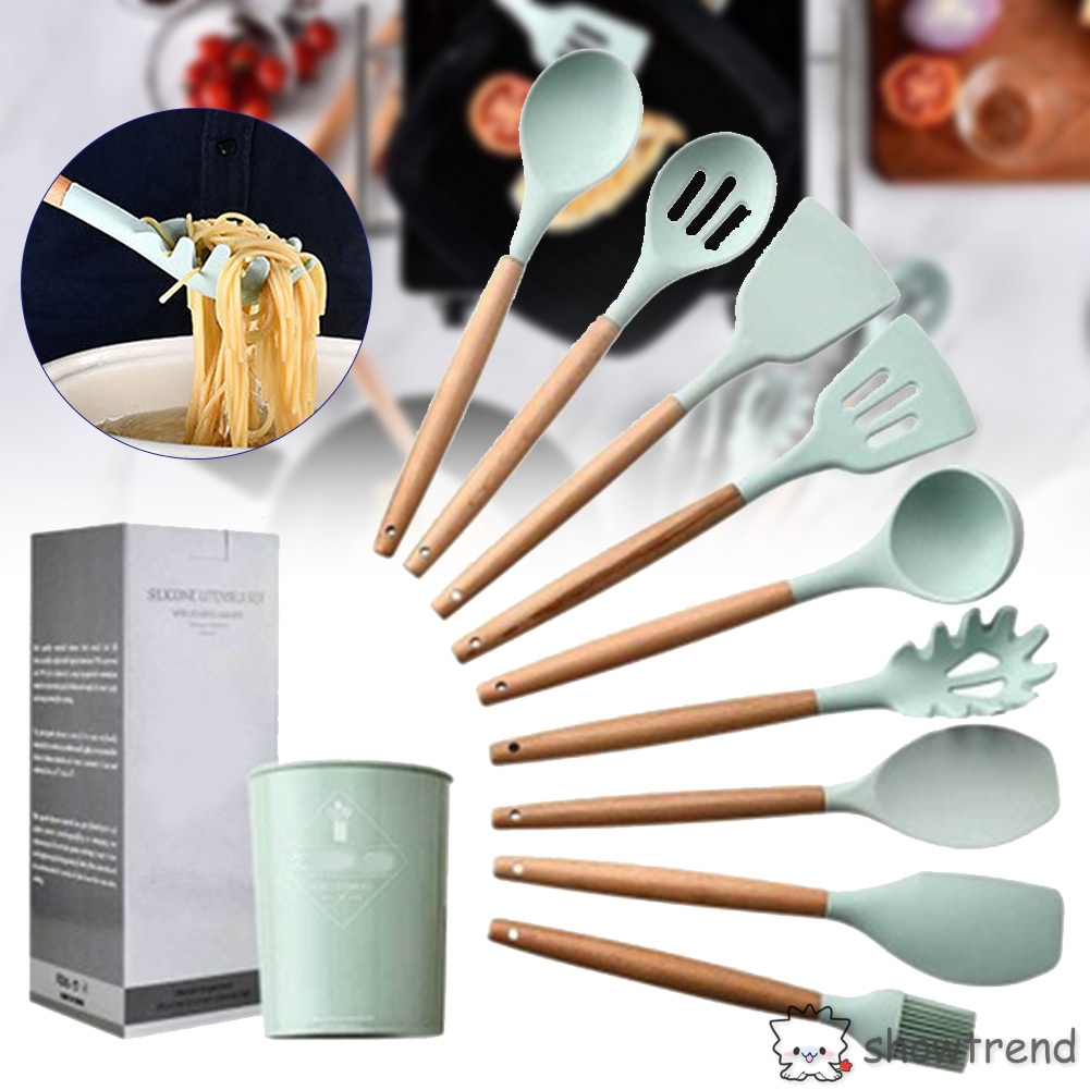 Holder Penyimpanan Alat Masak Bahan Silikon Anti Lengket Holder Penyimpanan Alat Masak Bahan Silikon Anti Lengket