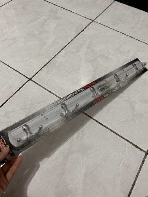 Gantungan Baju Dinding 5 Kait Stainless V Hanger Kamar Mandi
