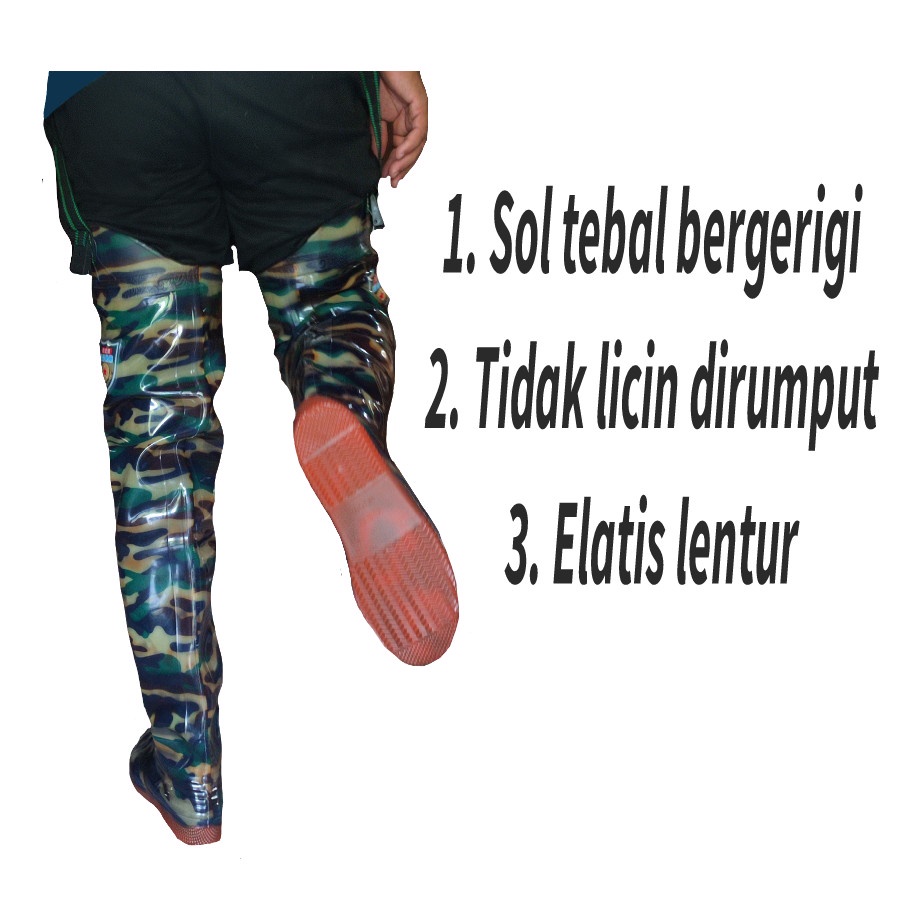 sepatu petani panjang 80cm motif doreng anti air hujan sepatu sawah sepatu boot karet