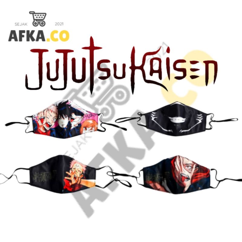 MASKER KAIN 2 PLY DESAIN ANIME JUJUTSU KAISEN