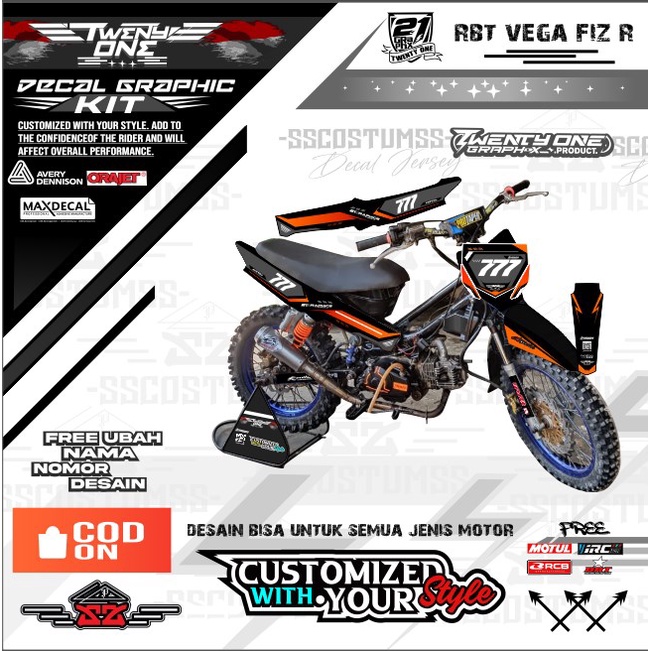 Rbt decal vega r bstd new stiker kekinian ⭐JUPITER VEGA NEW trail REVO full body dekal
bebek std gtx