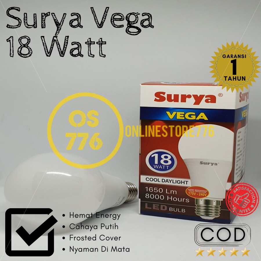 Lampu Surya Vega 18w Lampu LED 18 Watt Bohlam