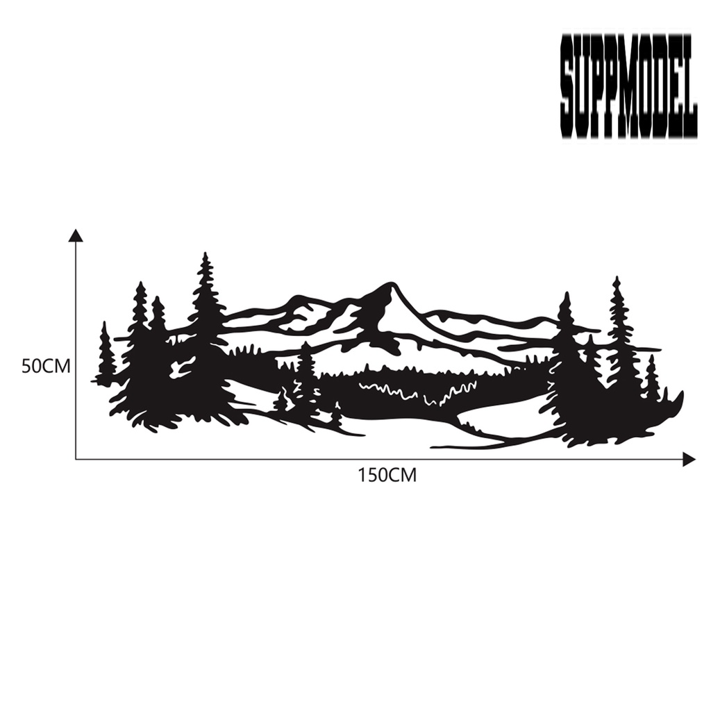 2 Pcs Stiker Vinyl Desain Pohon Gunung Tahan Matahari Untuk Dekorasi Mobil