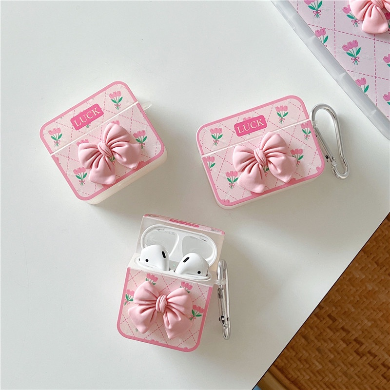 Casing Soft Case Silikon Motif Bunga Mawar 3D Untuk Airpods 1 / 2 / 3 Pro