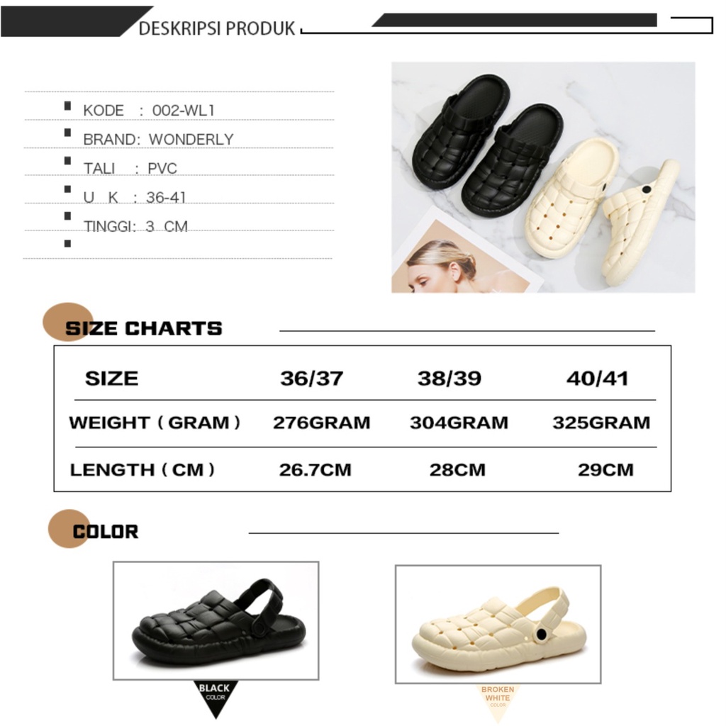 SEPATU SENDAL MODEL CROCS WONDERLY 002-WL1