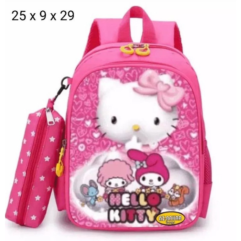 Mochillastore -Tas Sekolah TK - SD Anak-anak Perempuan Ransel Tali Antihilang Kartun HelloKitty Ransel Tas  2 in 1 Tas COD Termurah