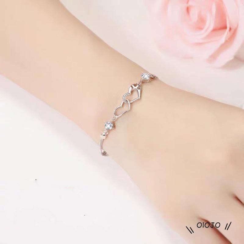 Korea Gelang Fashion Ganda Cinta Hati Bangle Wanita Perhiasan Aksesoris - ol