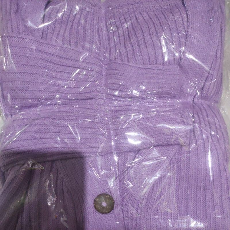 Cardigan Rajut CROP l Pakaian Rajut Atasan Wanita-Lavender