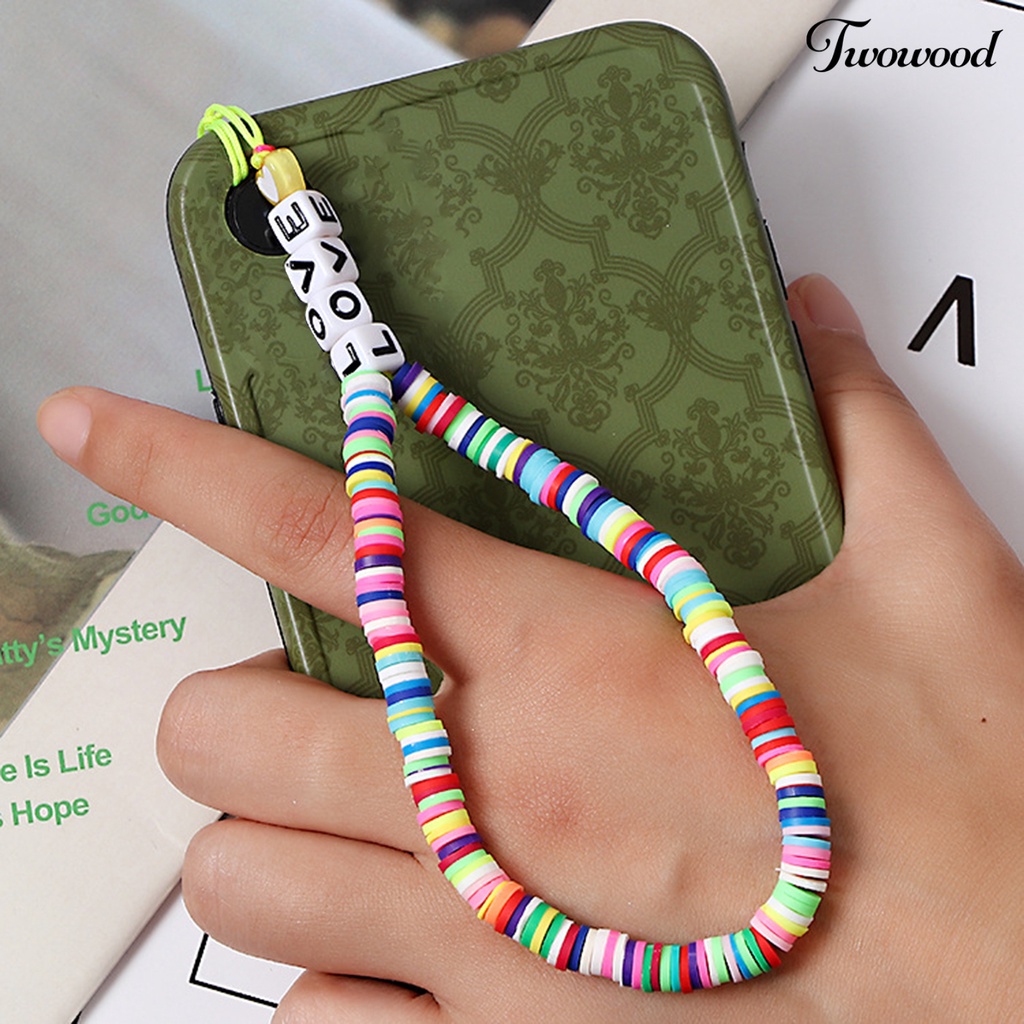 Twowood Strap Pergelangan Tangan Motif Buah Bahan Polymer Clay Untuk Aksesoris Handphone