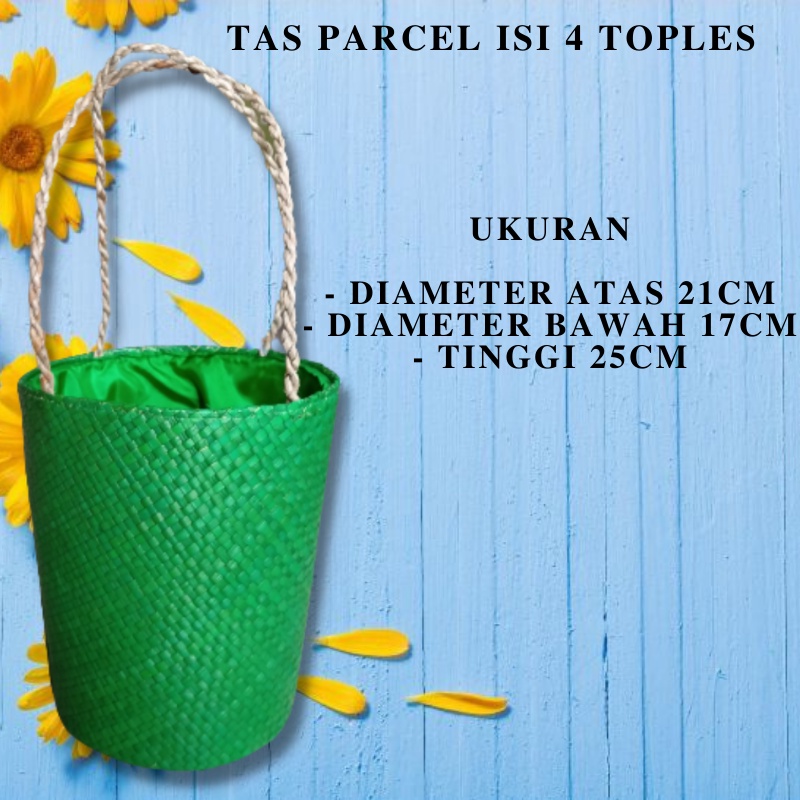 Tas Hampers Anyaman Pandan Isi 4 Toples Keranjang Parcel Anyaman Lebaran Hampers Ulang Tahun