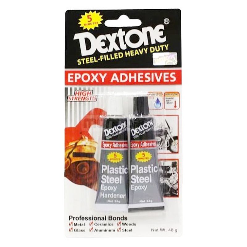 Lem Besi Dextone 5 Menit 48 Gram / Lem Epoxy Dextonlem Baja Tembaga Plastik Kayu Keramik