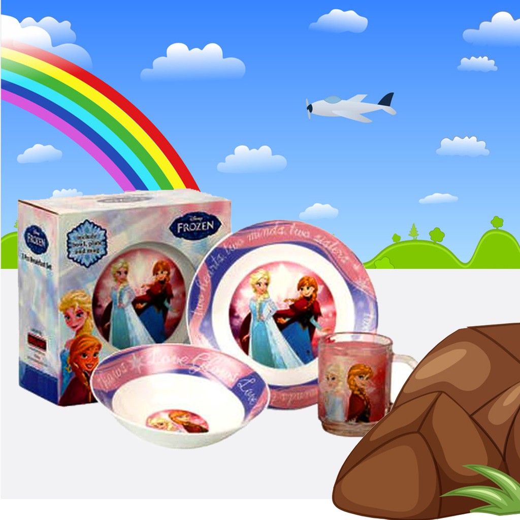 peralatan makan Karakter Disney Frozen breakfast set murah