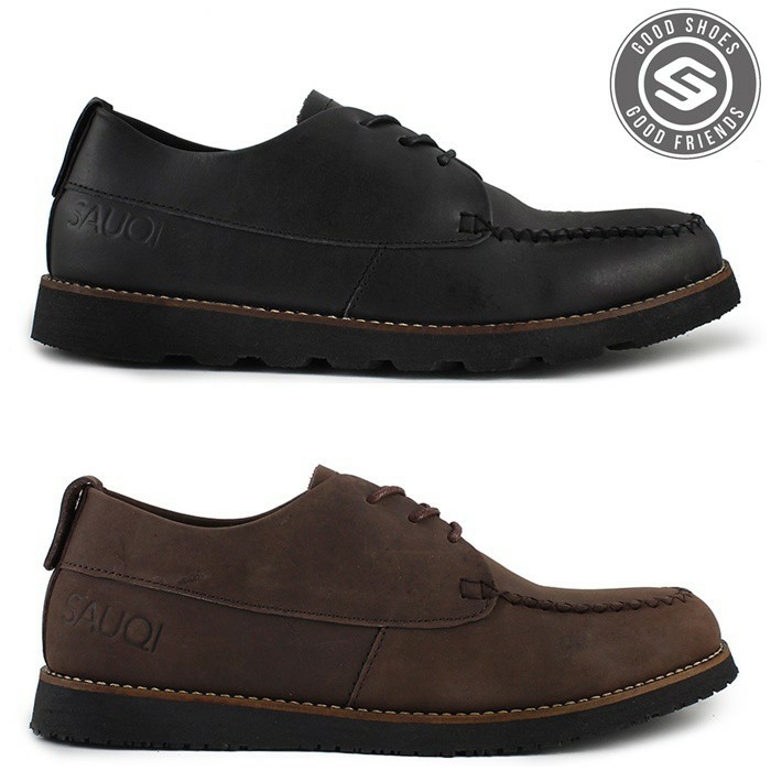 Sepatu Sauqi Footwear Flux Sepatu Casual Slipon Formal Sepatu pria Kulit Sapi Asli