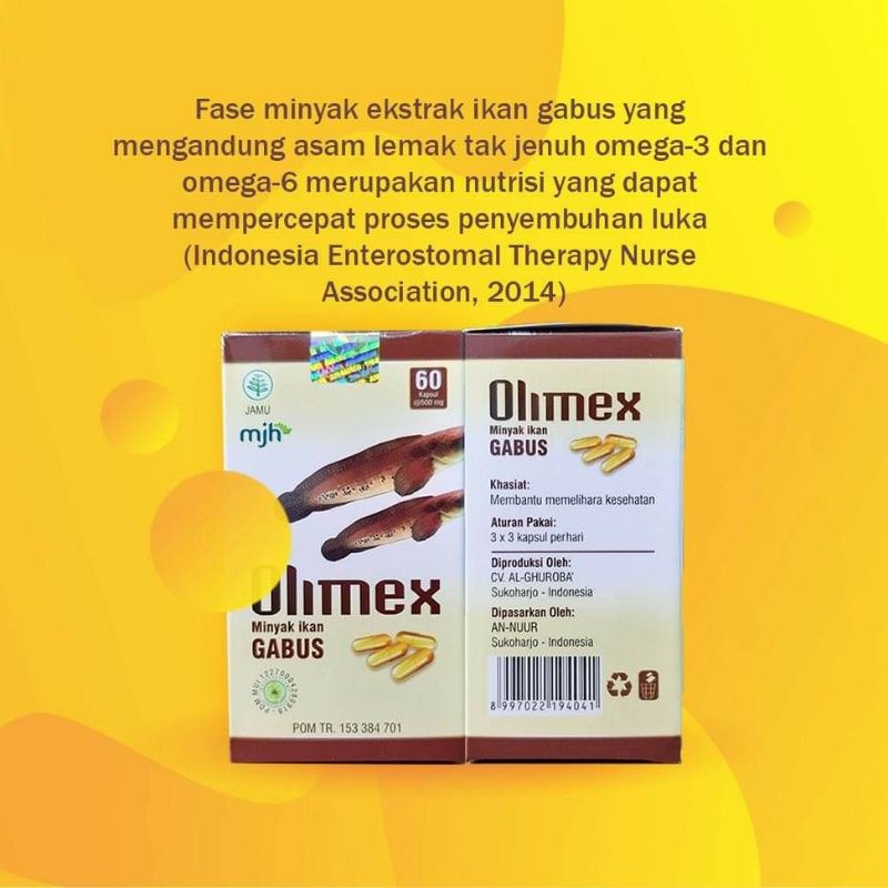 Kapsul Olimex Extrak Minyak Ikan Gabus Membantu Penyembuhan Luka Atau Pasca Operasi 100% Extak Minyak Albumin