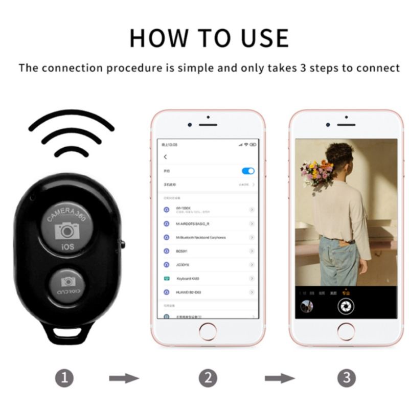 Remote Selfie Wireless / BT Remote Control / Remote Selfie Shutter