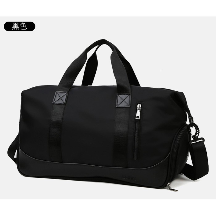 PROMO TAS WANITA TAS GYM TAS TRAVEL BAHAN NILON WANITA IMPOR FSJ18417L - Black SEKOLAH TAS WANITA IM