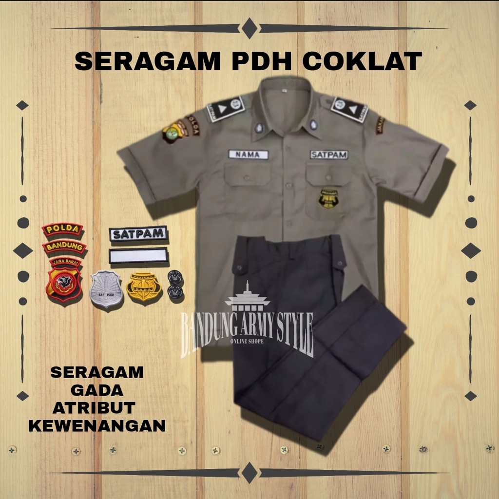 PDH SATPAM . PDH COKLAT SATPAM / PDH SATPAM CREM / SERAGAM PDL COKLAT / PDL SECURITY TERBARU