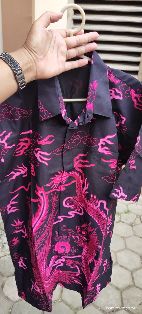 Atasan Kemeja Batik Pria Lengan Pendek Premium Nagaelang Redpen Full Furing Rajasakti Solo Ori