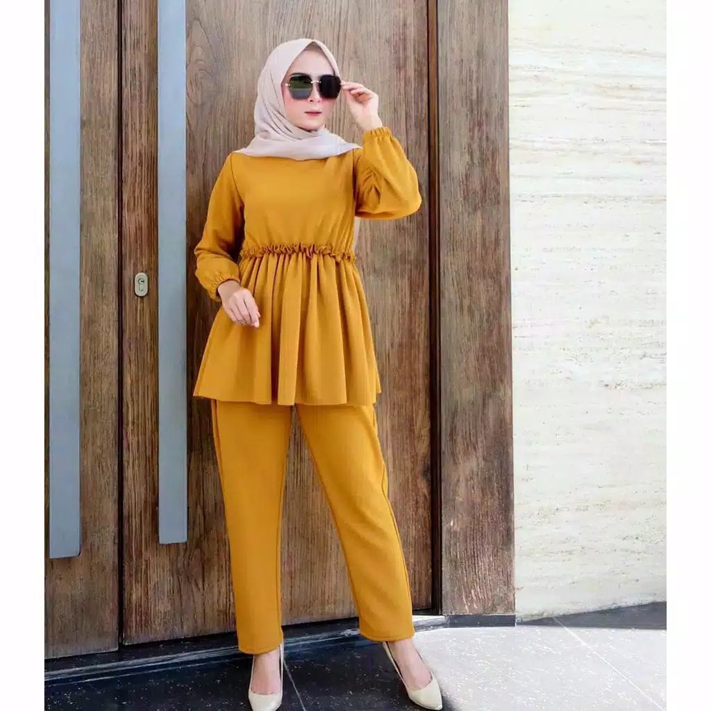 MAHALANI SET 2IN1  /STELAN CELANA DAN BAJU /FASHION MUSLIM TERBARU