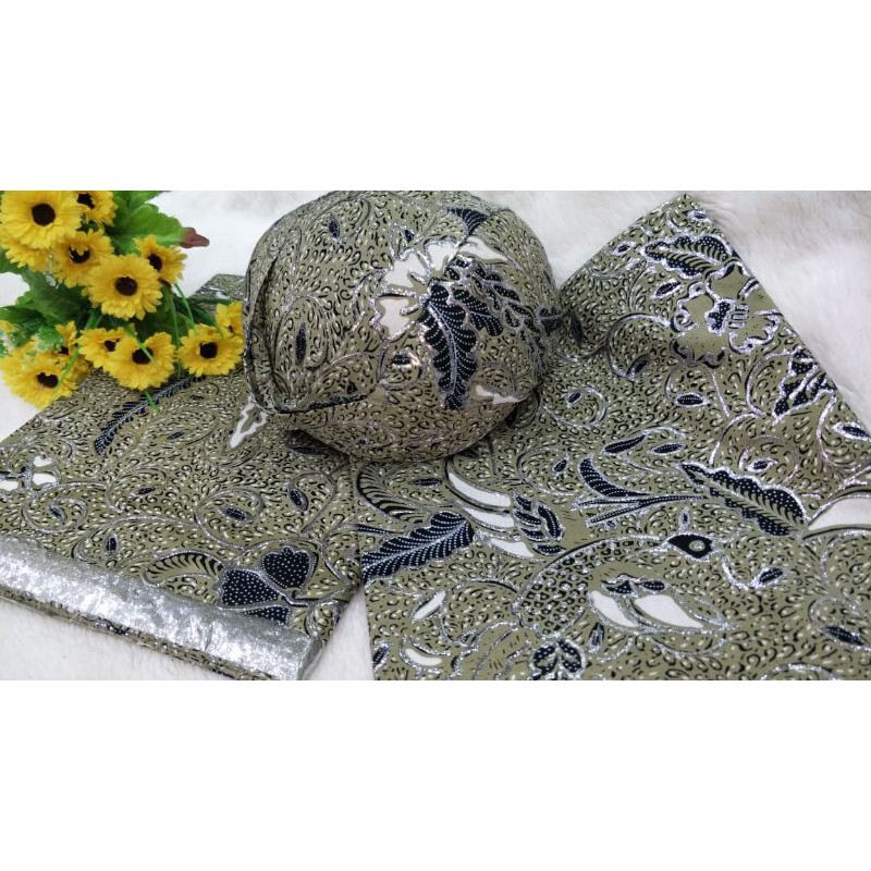 Blangkon Solo Set Kain Jarik Lembaran Prodo  Sepasang Halus Berkwalitas