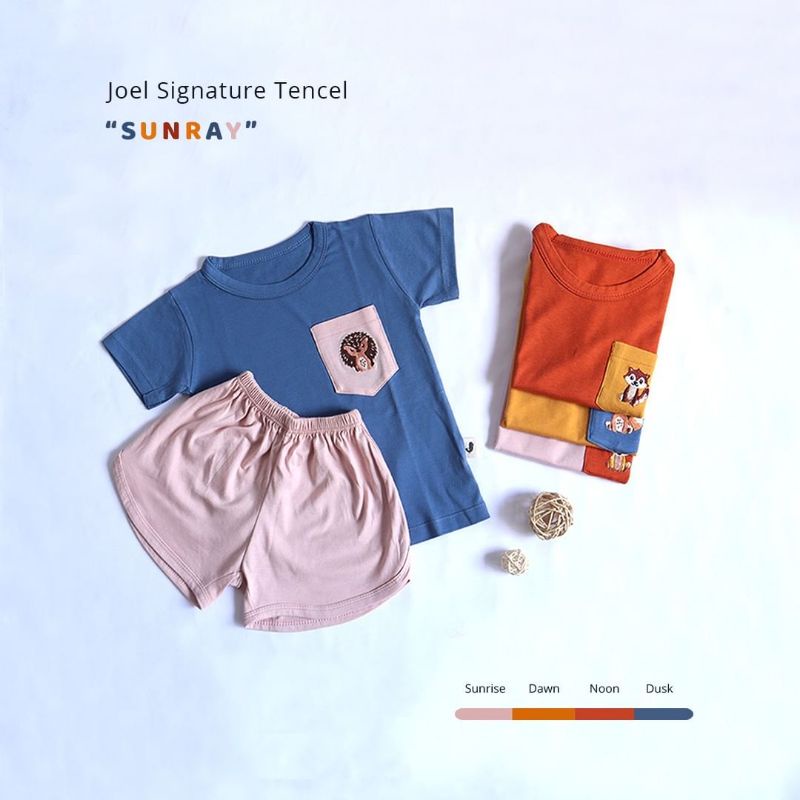 SNI Setelan Baju Anak PREMIUM Joel Signature Tencel SUNRAY Baju Baby - Anak Usia 3 Bulan - 4 Tahun set baju bayi atasan anak celana pendek