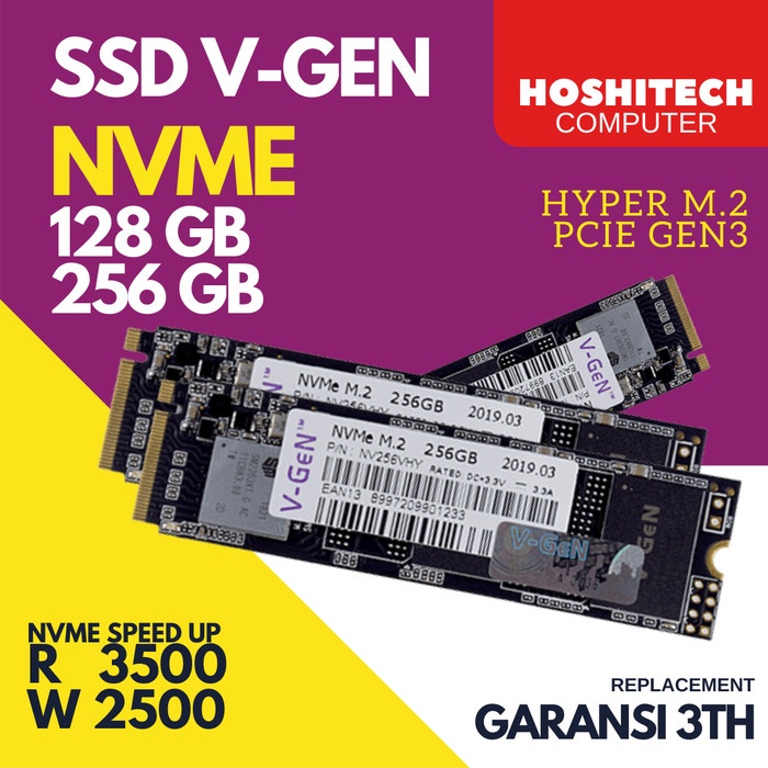 VGEN NVME 128GB 256GB 512GB HYPER  V-GEN SSD PCIE GEN 3 GARANSI 3TH