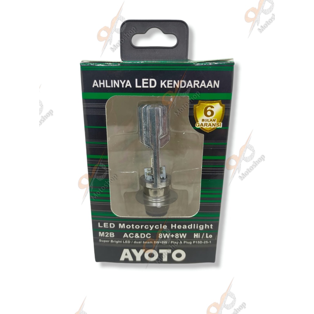 Lampu LED Motor Ayoto M2B H6 AC &amp; DC Motor Bebek &amp; Matic Universal Beat Vario Mio Next Supra Ex TYTO