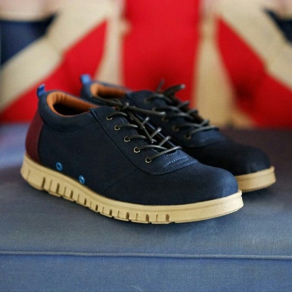 Sepatu Running Olahraga Lari Sport Pria/Cowok/Men Sporty Footwear Loka | Polka Navy | FORIND x FSTP