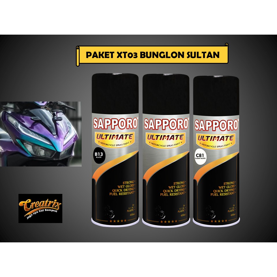 Paket Cat SAPPORO ULTIMATE XT03 Bunglon Sultan / Sapporo Spray / Cat Semprot