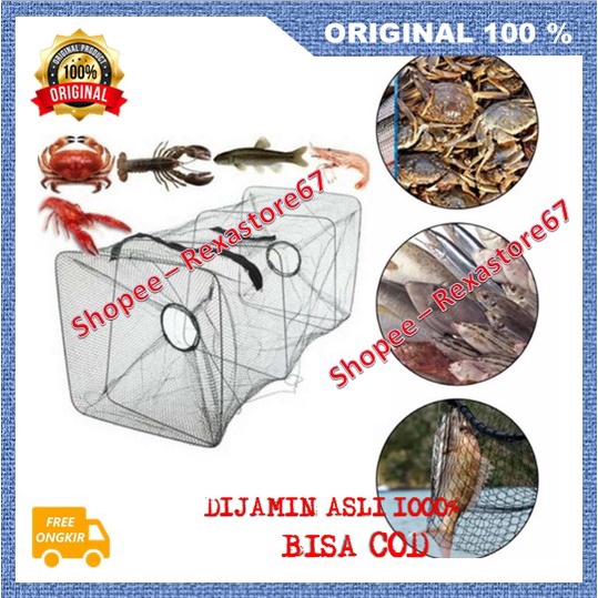 Bubu Ikan Lipat Bentuk Kotak Perangkap Ikan Udang Kepiting Lobster ASLI
