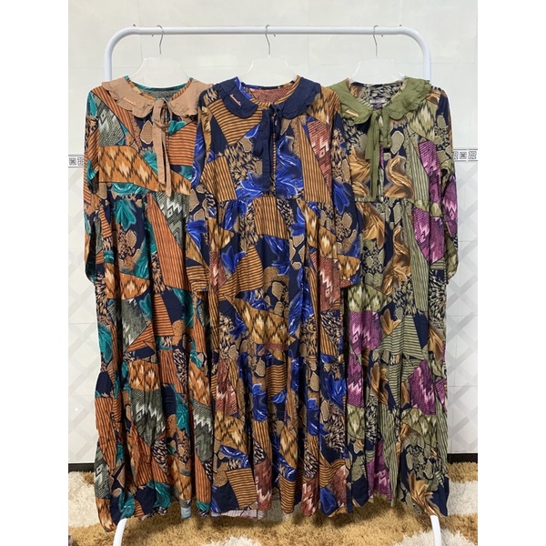 Dress salvina.ys motif kerah // By Salvina Ori XXL