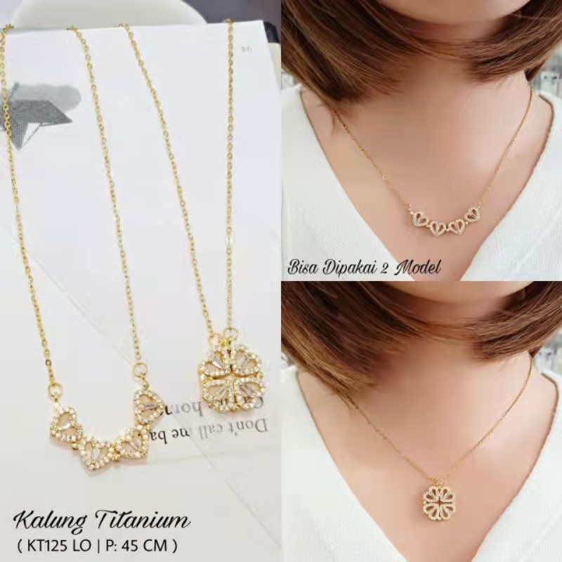 Kalung Titanium Mata Full Perhiasan Fashion L