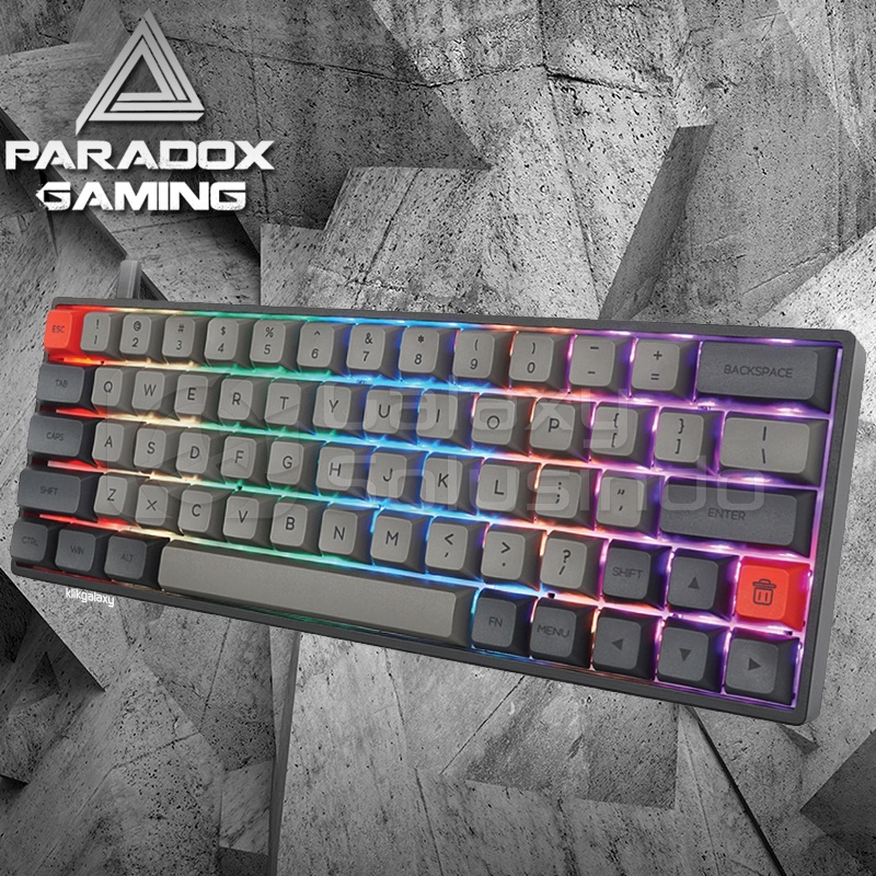 Paradox Ghost OPT64 Grey Mechanical Gaming Keyboard SK64 - Gateron Yellow Switch