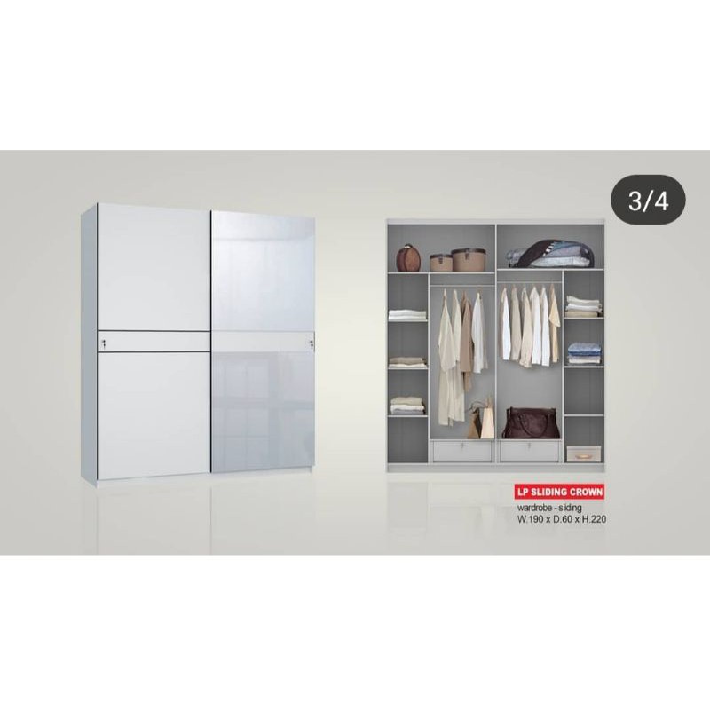 LEMARI PAKAIAN SIANTANO LP SLIDING CROWN