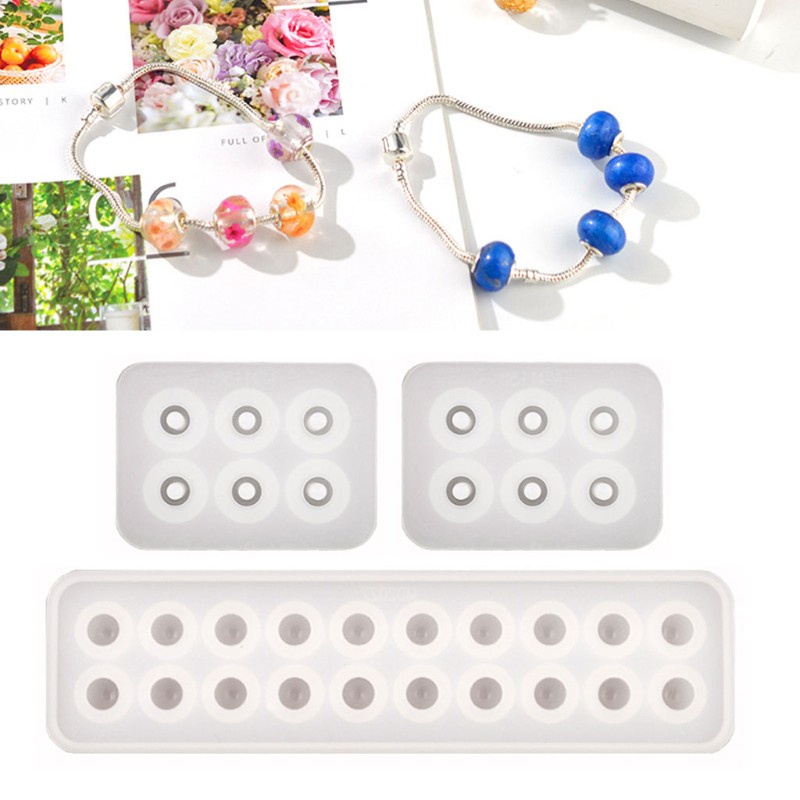 Glitter Bead Pendant Bracelet DIY Craft Resin Silicone Mold Jewelry Making Casting Mould