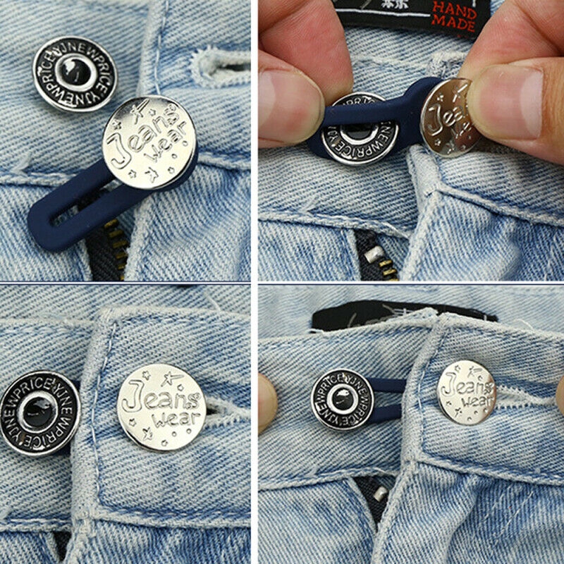 Baju Meningkatkan Pinggang Ada Jahitan Kancing Pengecil Snap Untuk Pakaian Jeans Adjust Fit Fastener Metal Extended Button