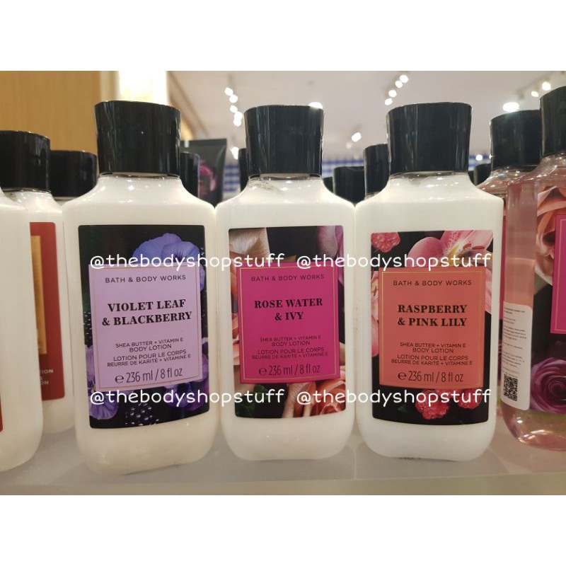 Bath and Body Works Body Lotion 236ml Rose Water Ivy Wild Lime Gardenia Raspberry Pink Lily