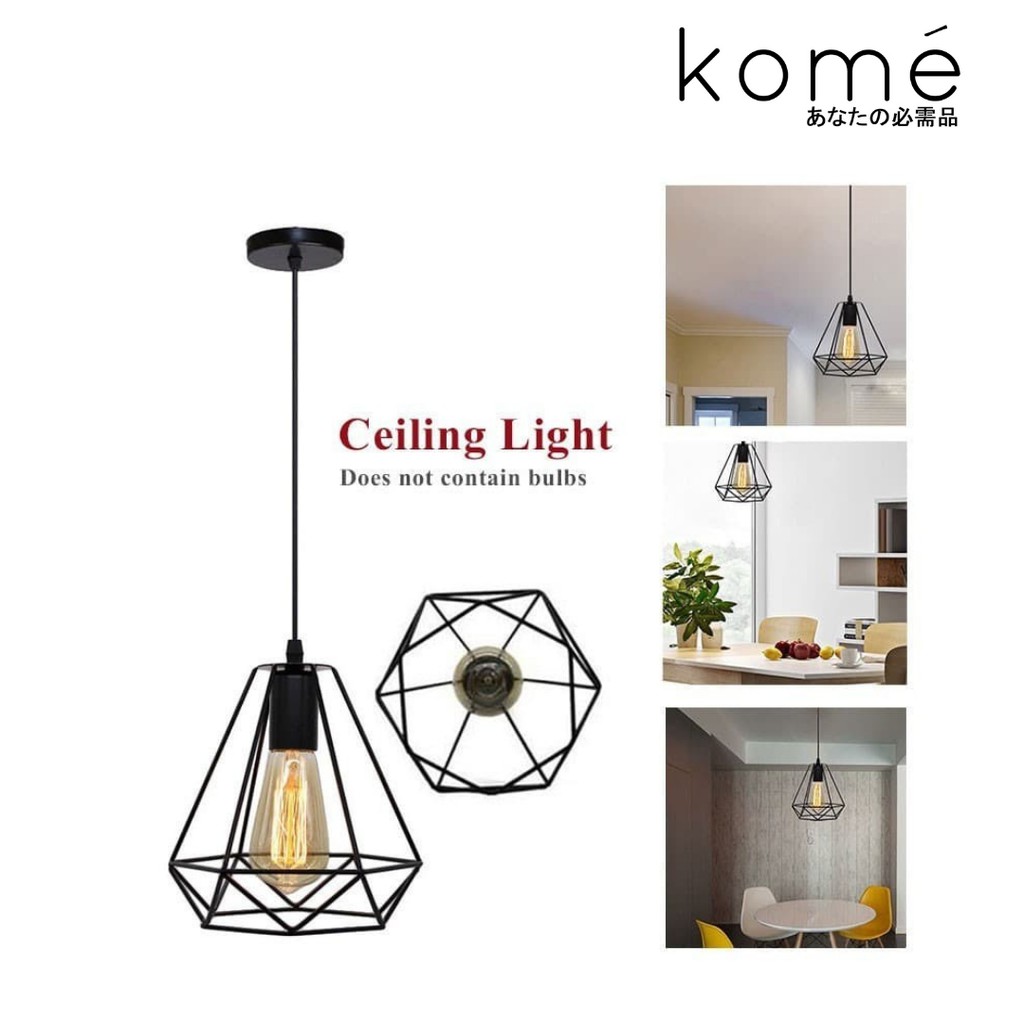 Kap Lampu DIAMOND /  Kap Lampu Hias Besi / Kap Lampu Dekorasi Cafe Murah / PENDANT CAGE LAMP