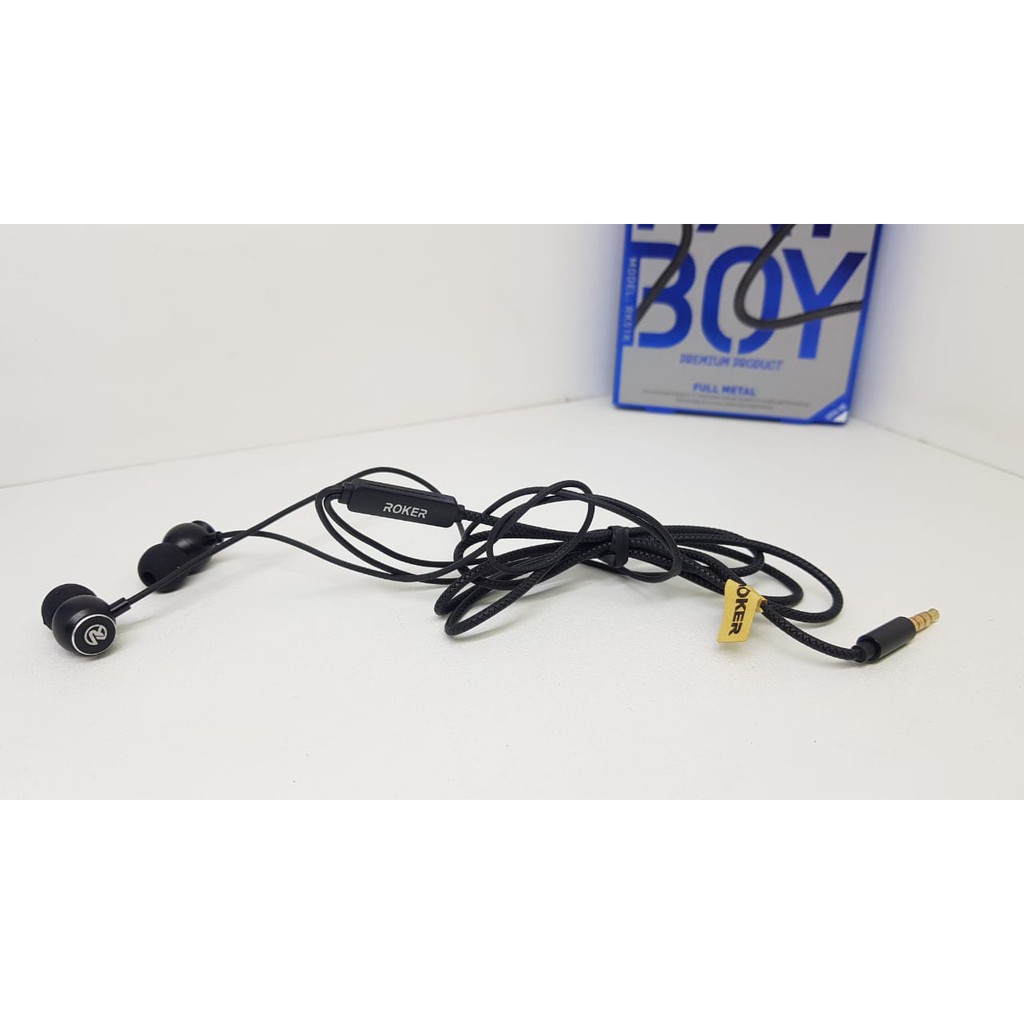 Headset ROKER FAT BOY RK51K Handsfree ROKER FATBOY Earphone Stereo Music With Mic 3.5mm AUX