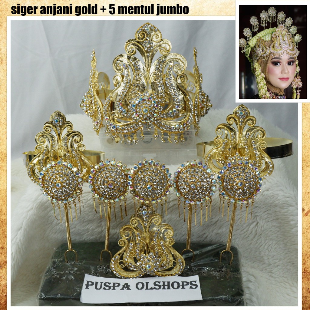 mahkota sunda siger sunda anjani gold + 5 mentul jumbo