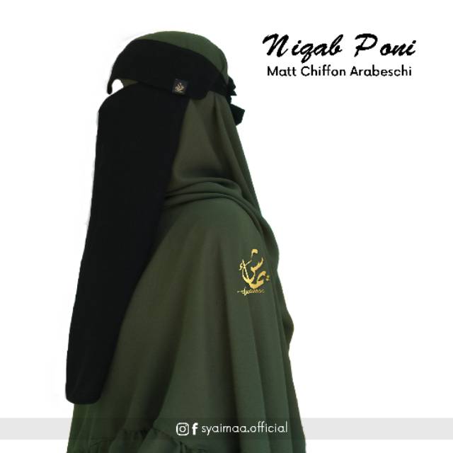 Premium Niqab cadar Bandana Flap/poni