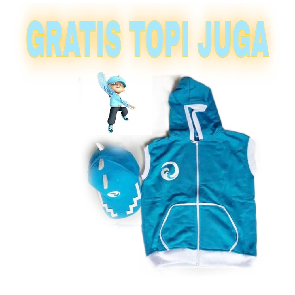 SWEATER SINGLET BAJU BOBOIBOY AIR GRATIS TOPI