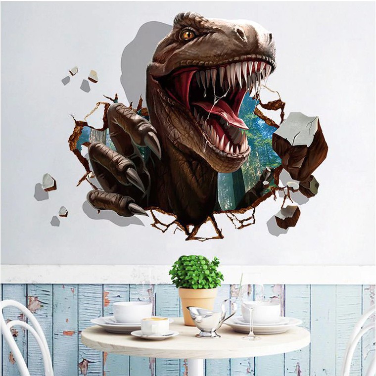 Wallstiker Dinding Dinosaurus 3D XL8316 Wall Sticker Kamar Tidur Anak Aesthetic