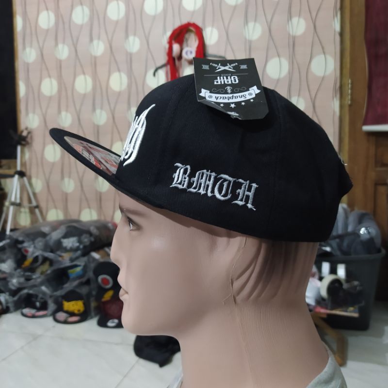 Topi Snapback metal distro pria Bordir Bahemoth