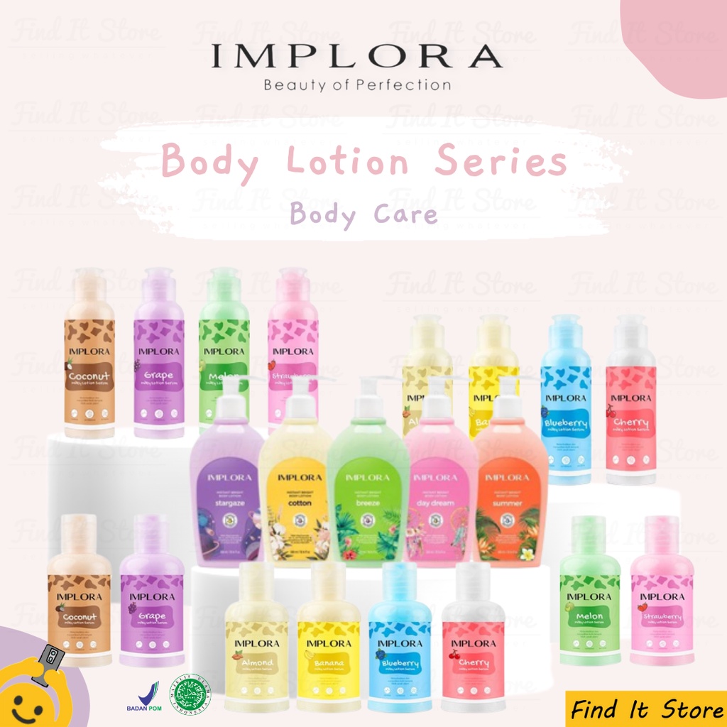 Implora Milky Lotion Serum 100ml 60ml Body Lotion Pelembab Body Serum Pencerah Tubuh BPOM Original