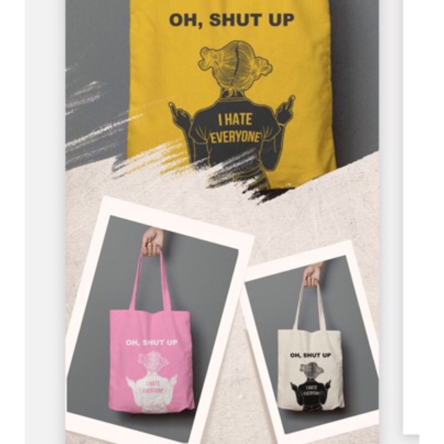 Tote Shut Up ( Trend untuk sekolah &amp; Jalan jalan )