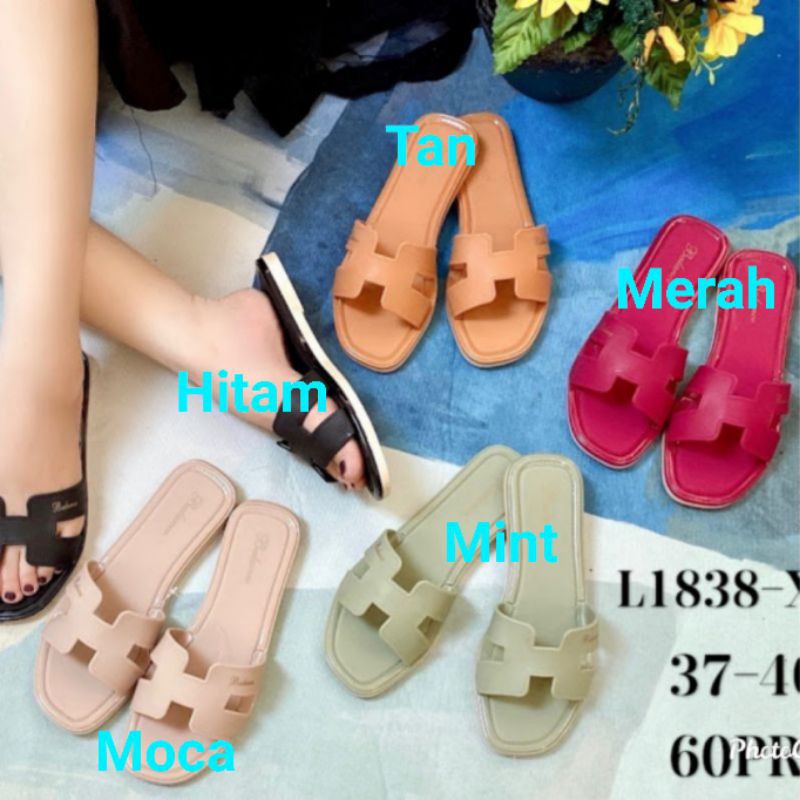 Sandal Kokop H L 1838 | Sandal Wanita Slip On | Murah