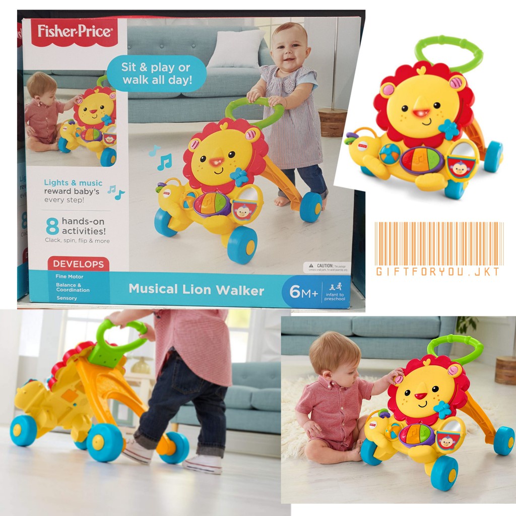 Fisher Price Musical Lion Walker mainan belajar jalan anak bayi