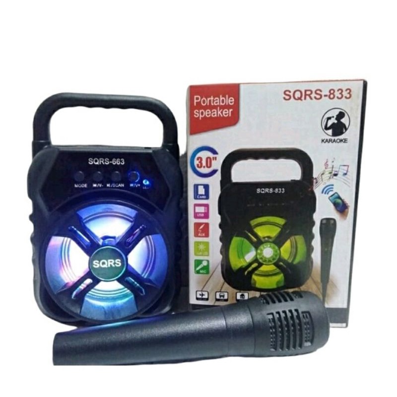PROMO BISA COD - Speaker Bluetooth Bonus Mic / Speaker BT Type 5009 Mega Bass Free Mic-Speaker SQRS- 833