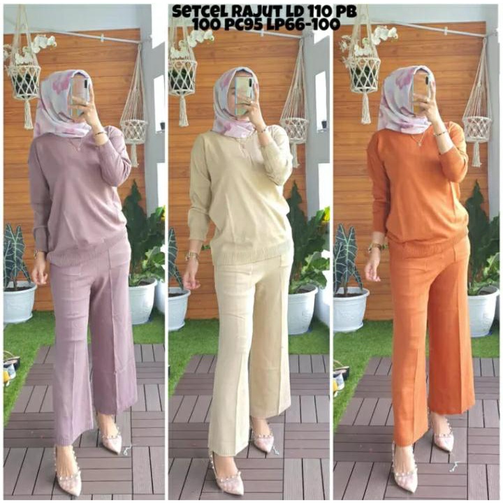 DVN ~ Stelan Kulot Rajut Stelan Rajut Awkarin Wanita Premium | [COD] Bayar di Tempat | 1 Set Pakaian Rajut Perempuan | 1 Set Outfit Wanita Kekinian | OOTD Remaja Terbaru 2021 | One Set Modern | Two-Piece Premium | Stelan Rajut Murah Import Quality Product